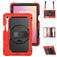 Mobigear SureGrip XGuard Samsung Galaxy Tab S11 Hoes Hard Kunststof,Siliconen Backcover + Stylus Houder + Schouderband + Standaard - Rood