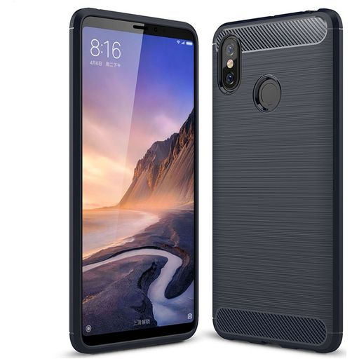 Mobigear Brushed Slim Xiaomi Mi Max 3 Hoesje Flexibel TPU Backcover - Marineblauw