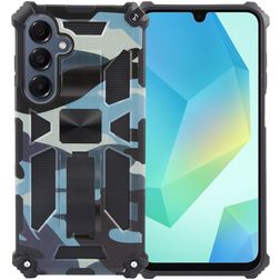 Mobigear Armor Stand Samsung Galaxy A16 Hoesje Hardcase Backcover Shockproof met Standaard - Blauw