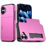 Mobigear Card iPhone 18 Hoesje Hardcase Backcover Shockproof met Pasjeshouder - Rose Red