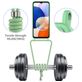 Mobigear Lanyard Card Samsung Galaxy A16 Siliconen Hoesje met koord en Pasjeshouder - Groen