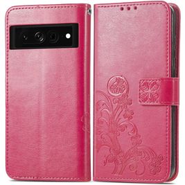 Mobigear Clover Google Pixel 7 Hoesje Bookcase Portemonnee - Magenta