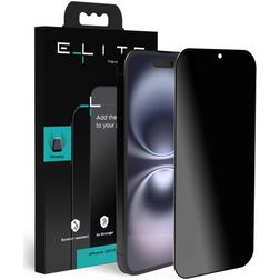 Elite iPhone 15 Glazen Screenprotector Privacy - Case Friendly - Zwart