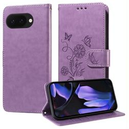 Mobigear Flowers Google Pixel 9a Hoesje Bookcase Portemonnee - Paars
