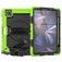 Mobigear SureGrip Xtreme iPad Air 11 Inch (2024) Hoes Hard Kunststof,Siliconen Backcover + Stylus Houder + Schouderband + Standaard - Zwart / Groen