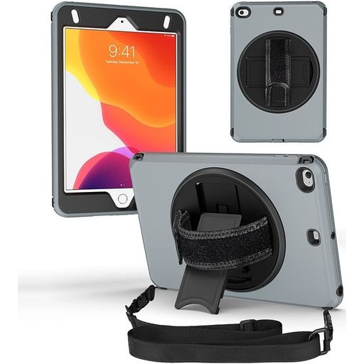 Mobigear SureGrip iPad Mini 7 (2024) Hardcase Backcover + Schouderband + Standaard - Grijs