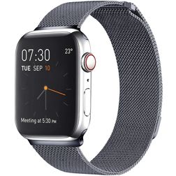 Mobigear Loop Milanese Apple Watch Bandje Magneetsluiting - 49/46/45/44 mm - Grijs