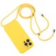Mobigear Lanyard iPhone 14 Pro Siliconen Hoesje met koord - Geel