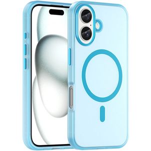 Mobigear Shockproof iPhone 16 Plus MagSafe Hoesje Flexibel TPU Backcover - Blauw