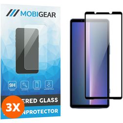 Mobigear Premium Sony Xperia 5 V Glazen Screenprotector - Case Friendly - Zwart (3-Pack)