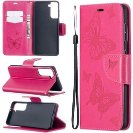 Mobigear Butterfly Samsung Galaxy S21 Hoesje Bookcase Portemonnee - Roze