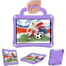 Mobigear Football iPad Air 11 Inch (2024) Hoes EVA Schuim Backcover + Schouderband + Standaard - Paars