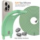 Mobigear Lanyard Card iPhone 16 Pro Siliconen Hoesje met koord en Pasjeshouder - Groen