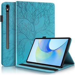 Mobigear Tree Samsung Galaxy Tab S10 FE Plus Hoes Bookcase + Stylus Houder - Blauw
