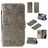 Mobigear Flowers iPhone 12 Pro Hoesje Bookcase Portemonnee - Grijs