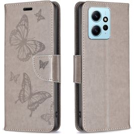 Mobigear Butterfly Xiaomi Redmi Note 12 Hoesje Bookcase Portemonnee - Grijs Mobigear Butterfly Xiaomi Redmi Note 12 Hoesje Bookcase Portemonnee - Grijs