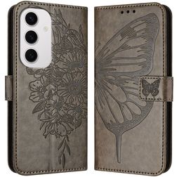 Mobigear Butterfly Samsung Galaxy S24 FE Hoesje Bookcase Portemonnee - Grijs