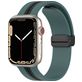 Mobigear Stripe Mag Siliconen Apple Watch Bandje Magneetsluiting - 42/41/40/38 mm - Zwart / Groen