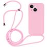 Mobigear Lanyard iPhone 14 Siliconen Hoesje met koord - Roze