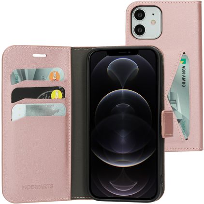Mobiparts Classic Wallet iPhone 12 Hoesje Bookcase Portemonnee - Roze
