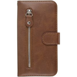 Mobigear Zipper Samsung Galaxy S20 Hoesje Bookcase Portemonnee - Bruin Mobigear Zipper Samsung Galaxy S20 Hoesje Bookcase Portemonnee - Bruin