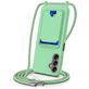 Mobigear Lanyard Card Samsung Galaxy A16 Siliconen Hoesje met koord en Pasjeshouder - Groen