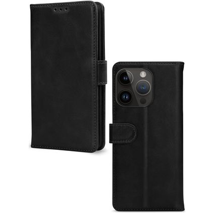 Mobilize Wallet iPhone 14 Pro Hoesje Echt Leer Bookcase Portemonnee - Zwart