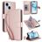 Mobigear Wallet iPhone 15 Hoesje Bookcase Portemonnee - Roségoud