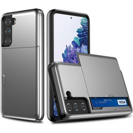 Mobigear Brushed Credit Card Slot Case Gray Samsung Galaxy S21 Mobigear Brushed Credit Card Slot Case Gray Samsung Galaxy S21