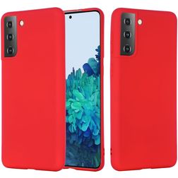 Mobigear Rubber Touch Samsung Galaxy S21 Plus Siliconen Hoesje Backcover - Rood