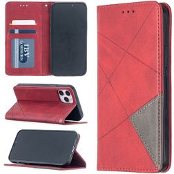Mobigear Rhombus Slim iPhone 12 Hoesje Bookcase - Rood