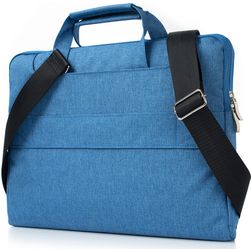 Mobigear Denim Zipper Laptop Schoudertas 13 - 14 inch Laptoptas - Blauw