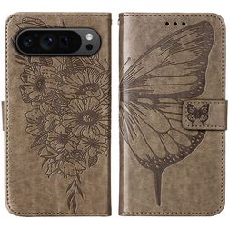 Mobigear Butterfly Google Pixel 9 Pro Hoesje Bookcase Portemonnee - Grijs
