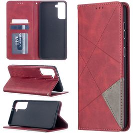 Mobigear Rhombus Slim Samsung Galaxy S21 Plus Hoesje Bookcase - Rood