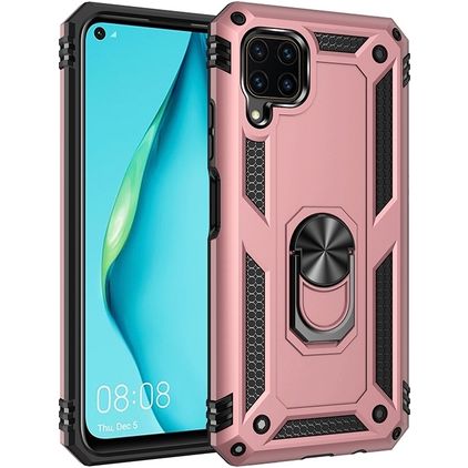 Mobigear Armor Ring Huawei P40 Lite Hoesje Hardcase Backcover Shockproof met Ringhouder - Roségoud