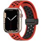 Mobigear Sport Plus Mag Siliconen Apple Watch Bandje Magneetsluiting - 42/41/40/38 mm - Zwart / Rood