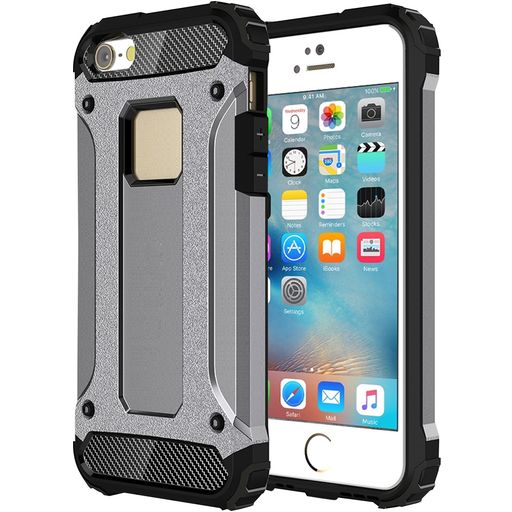 Mobigear Outdoor iPhone SE (2016) Hoesje Hardcase Backcover Shockproof - Grijs