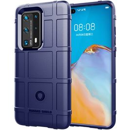 Mobigear Rugged Shield Huawei P40 Pro Plus Hoesje Flexibel TPU Backcover Shockproof - Blauw