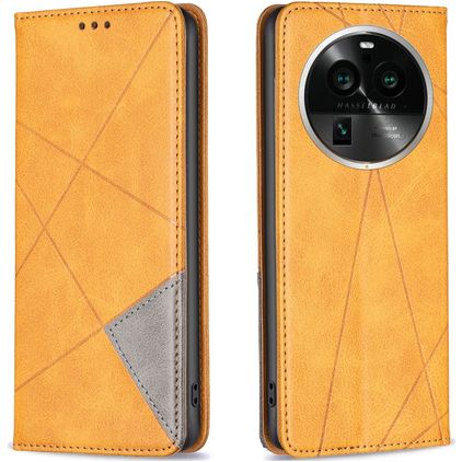 Mobigear Rhombus Slim OPPO Find X6 Pro Hoesje Bookcase - Cognac