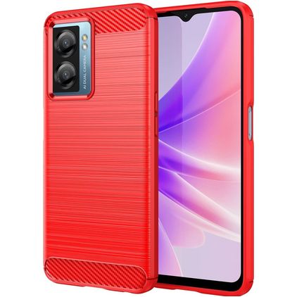 Mobigear Brushed Slim Realme Narzo 50 5G Hoesje Flexibel TPU Backcover - Rood