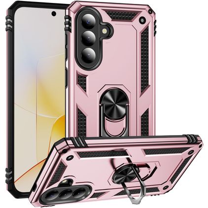 Mobigear Armor ring Samsung Galaxy A57 Hoesje Hardcase Backcover Shockproof met Ringhouder - Roségoud