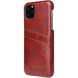 Fierre Shann Premium Card iPhone 11 Hoesje Backcover met Pasjeshouder - Bruin