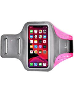 Mobigear Easy Fit Telefoonhouder Hardlopen Neopreen Sport Hoesje Sportarmband - Large - Roze