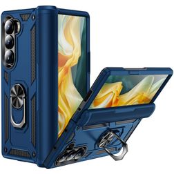 Mobigear Armor Ring Samsung Galaxy Z Fold 6 Hoesje Hardcase Backcover Shockproof met Ringhouder - Marineblauw
