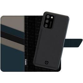 Valenta Snap Samsung Galaxy A02s Hoesje Echt Leer Uitneembare 2in1 Bookcase Portemonnee - Zwart
