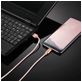 Mobigear Nylon USB-A naar USB-C Kabel 2 Meter - Roségoud