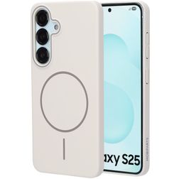 Mobiparts Slim Line Samsung Galaxy S25 MagSafe Hoesje Hardcase Backcover - Off White