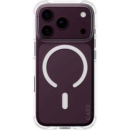 CARE by PanzerGlass Fashionable iPhone 18 Pro MagSafe Hoesje Flexibel TPU Backcover - Transparant / Wit