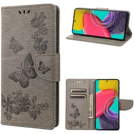 Mobigear Butterfly Samsung Galaxy M53 Hoesje Bookcase Portemonnee - Grijs