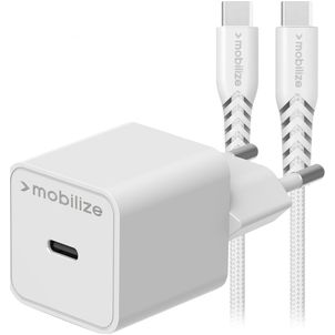 Mobilize Single USB-C Oplader USB-C 1.2 Meter Power Delivery 30W - Wit